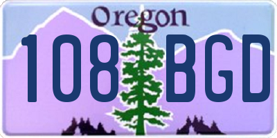 OR license plate 108BGD