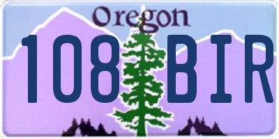 OR license plate 108BIR