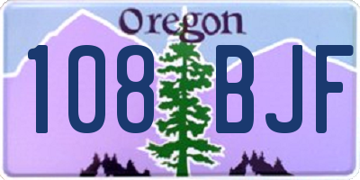 OR license plate 108BJF