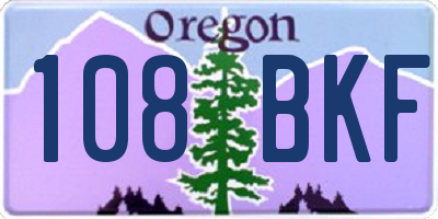 OR license plate 108BKF