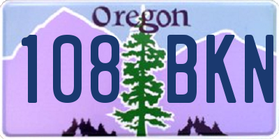 OR license plate 108BKN