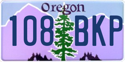 OR license plate 108BKP