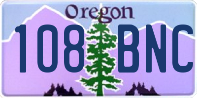 OR license plate 108BNC