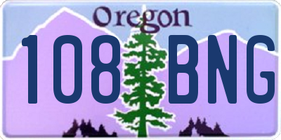 OR license plate 108BNG