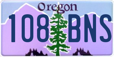 OR license plate 108BNS