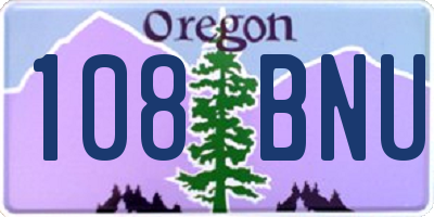 OR license plate 108BNU