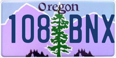 OR license plate 108BNX