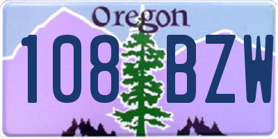 OR license plate 108BZW
