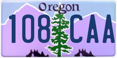 OR license plate 108CAA
