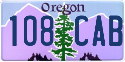 OR license plate 108CAB