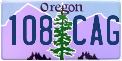 OR license plate 108CAG