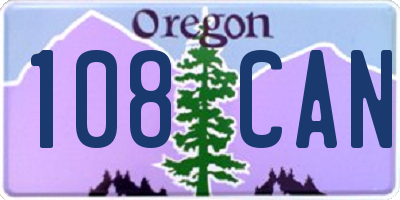 OR license plate 108CAN