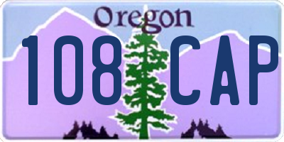 OR license plate 108CAP