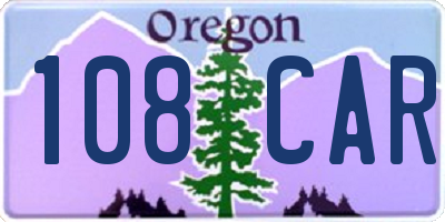 OR license plate 108CAR