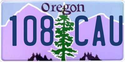 OR license plate 108CAU