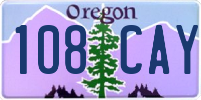 OR license plate 108CAY