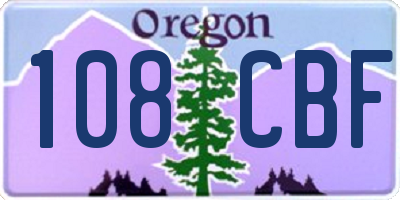 OR license plate 108CBF