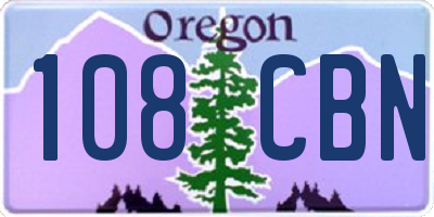 OR license plate 108CBN