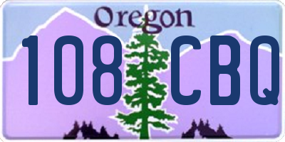OR license plate 108CBQ