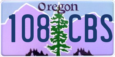 OR license plate 108CBS