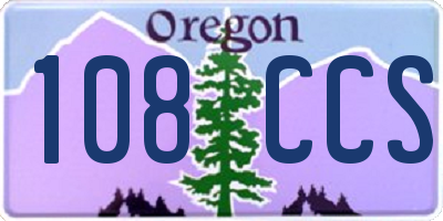 OR license plate 108CCS