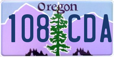 OR license plate 108CDA