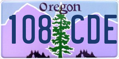 OR license plate 108CDE
