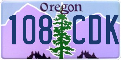 OR license plate 108CDK
