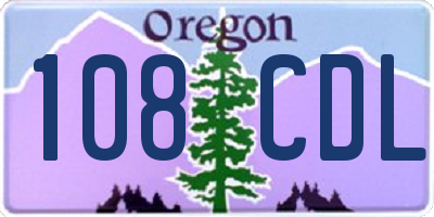 OR license plate 108CDL