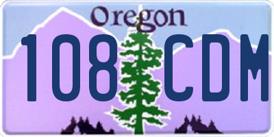 OR license plate 108CDM
