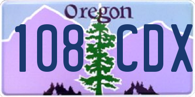 OR license plate 108CDX