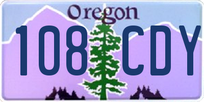OR license plate 108CDY