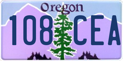 OR license plate 108CEA