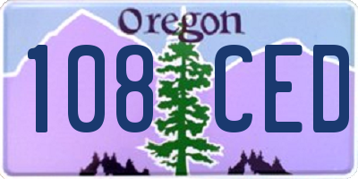 OR license plate 108CED
