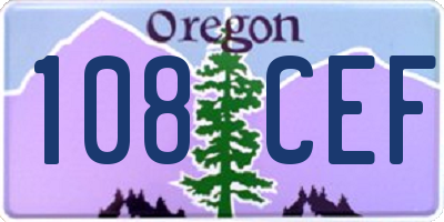 OR license plate 108CEF
