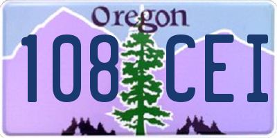 OR license plate 108CEI