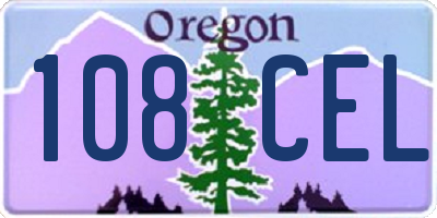 OR license plate 108CEL