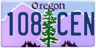 OR license plate 108CEN