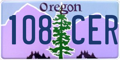 OR license plate 108CER