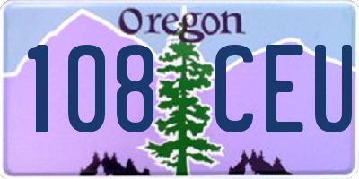 OR license plate 108CEU