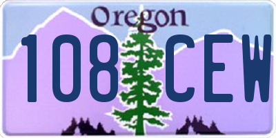 OR license plate 108CEW