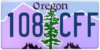 OR license plate 108CFF