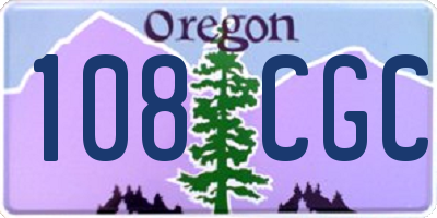 OR license plate 108CGC