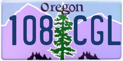 OR license plate 108CGL