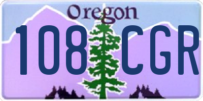 OR license plate 108CGR