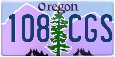 OR license plate 108CGS