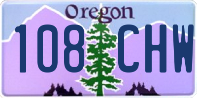 OR license plate 108CHW