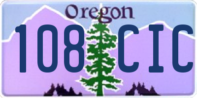 OR license plate 108CIC