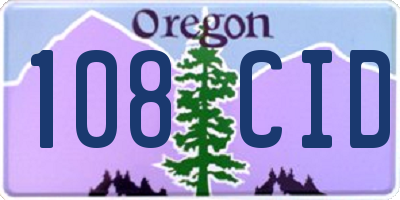 OR license plate 108CID