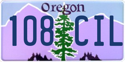 OR license plate 108CIL